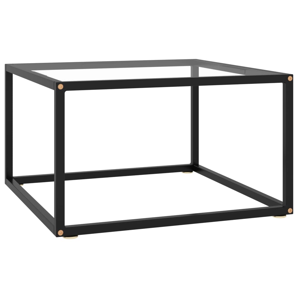 vidaXL Coffee Table Black with Tempered Glass 60x60x35 cm