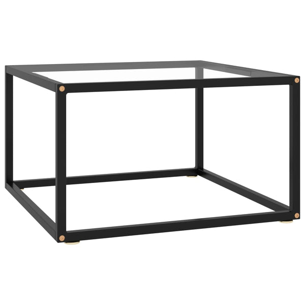 vidaXL Coffee Table Black with Tempered Glass 60x60x35 cm