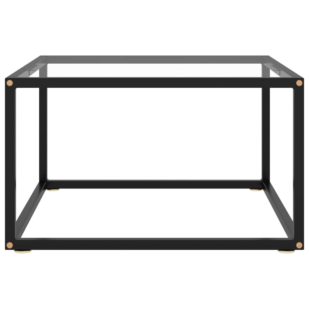 vidaXL Coffee Table Black with Tempered Glass 60x60x35 cm