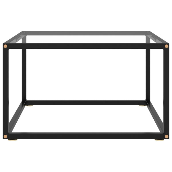 vidaXL Coffee Table Black with Tempered Glass 60x60x35 cm