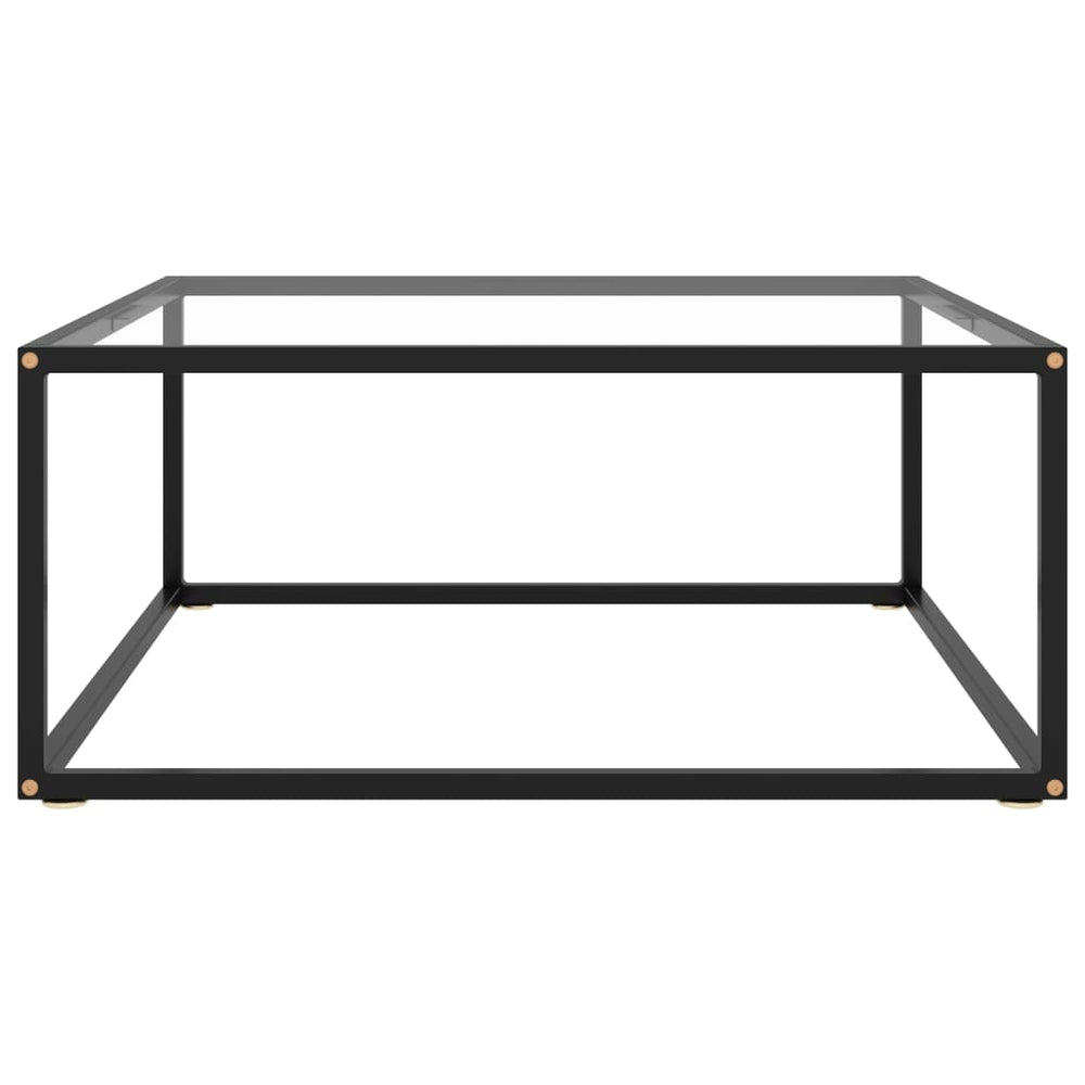 vidaXL Coffee Table Black with Tempered Glass 80x80x35 cm