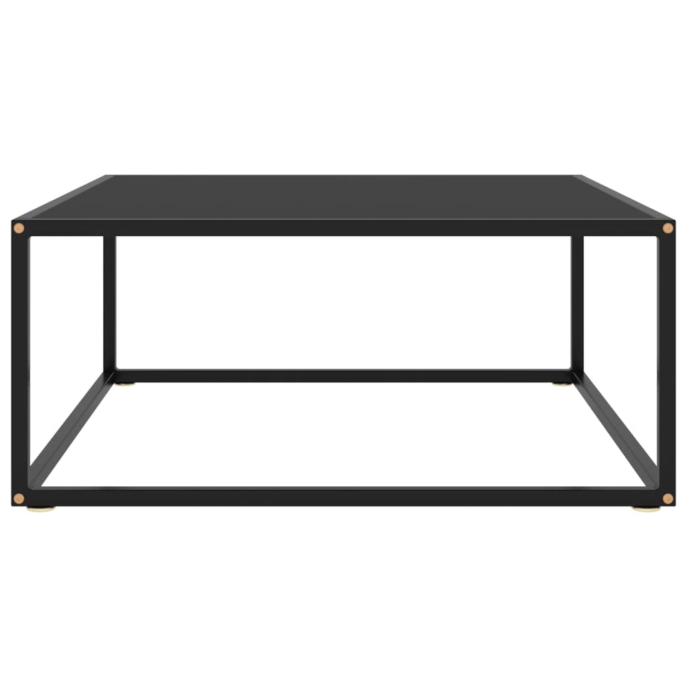 vidaXL Coffee Table Black with Black Glass 80x80x35 cm
