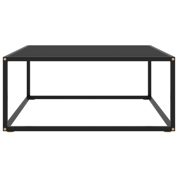 vidaXL Coffee Table Black with Black Glass 80x80x35 cm