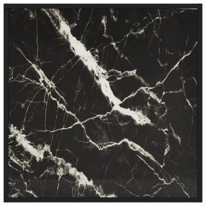 vidaXL Coffee Table Black with Black Marble-Look Glass 80x80x35