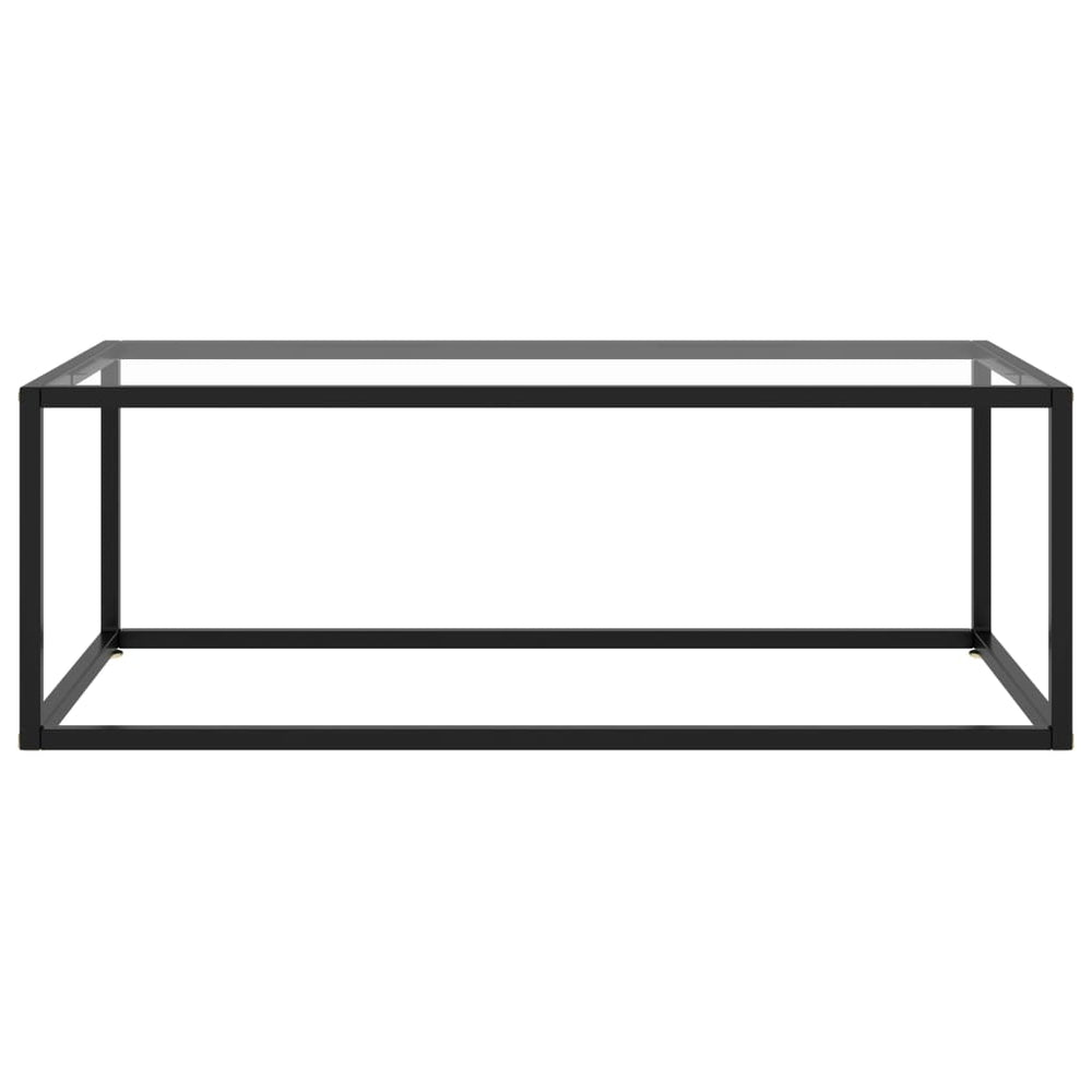 vidaXL Coffee Table Black with Tempered Glass 100x50x35 cm