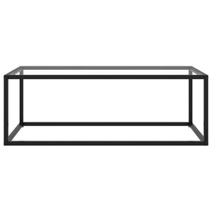 vidaXL Coffee Table Black with Tempered Glass 100x50x35 cm