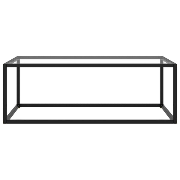 vidaXL Coffee Table Black with Tempered Glass 100x50x35 cm