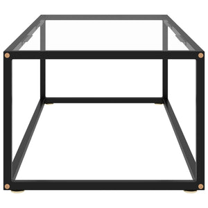 vidaXL Coffee Table Black with Tempered Glass 100x50x35 cm