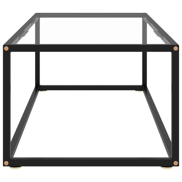 vidaXL Coffee Table Black with Tempered Glass 100x50x35 cm