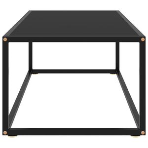 vidaXL Coffee Table Black with Black Glass 100x50x35 cm
