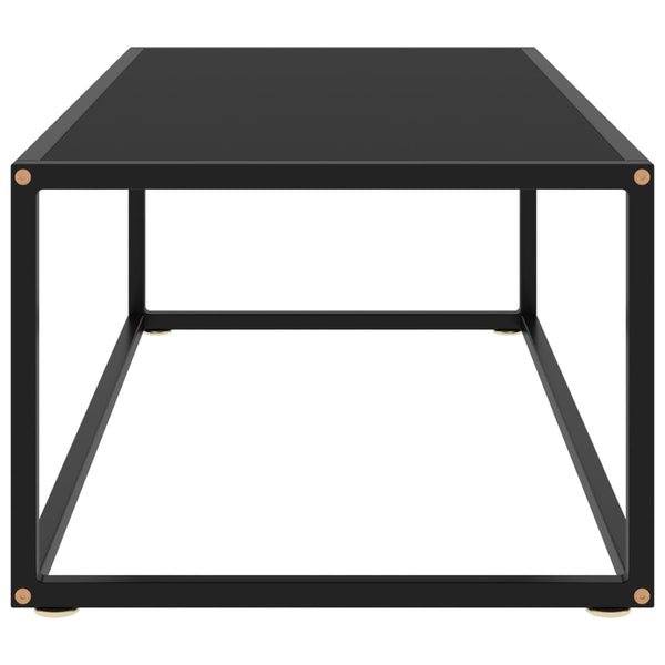 vidaXL Coffee Table Black with Black Glass 100x50x35 cm