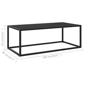 vidaXL Coffee Table Black with Black Glass 100x50x35 cm