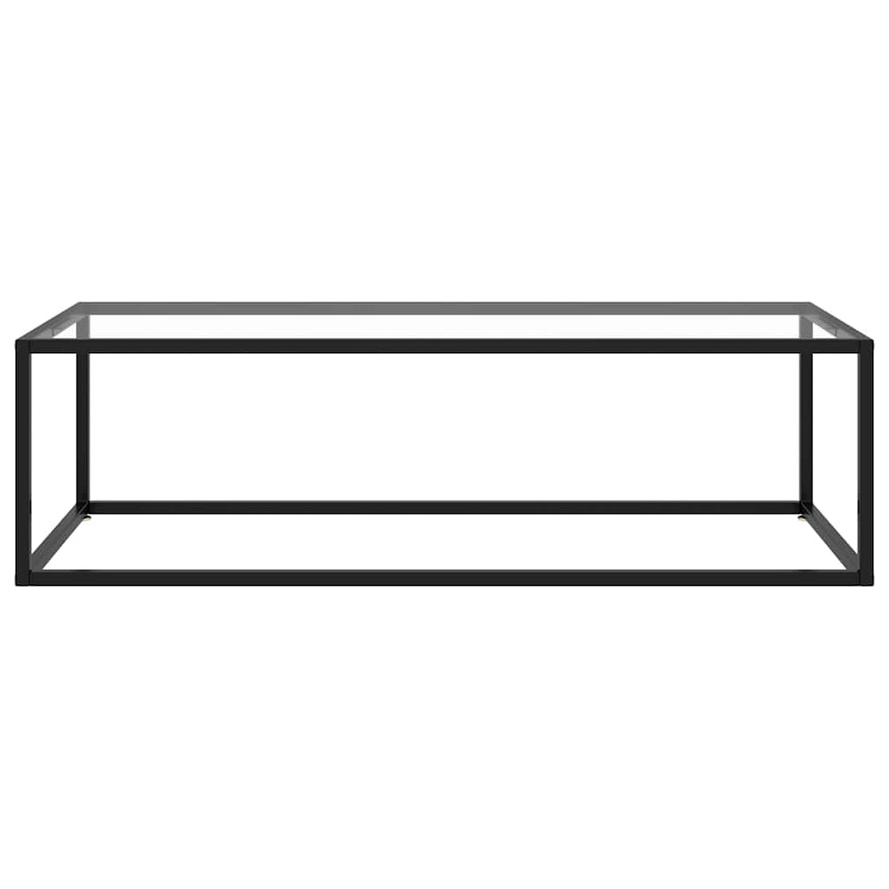 vidaXL Coffee Table Black with Tempered Glass 120x60x35 cm