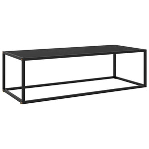 vidaXL Coffee Table Black with Black Glass 120x50x35 cm