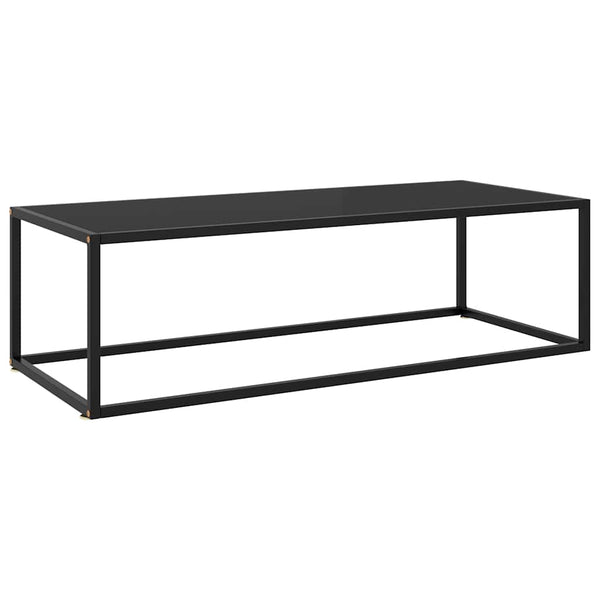 vidaXL Coffee Table Black with Black Glass 120x50x35 cm
