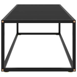 vidaXL Coffee Table Black with Black Glass 120x50x35 cm