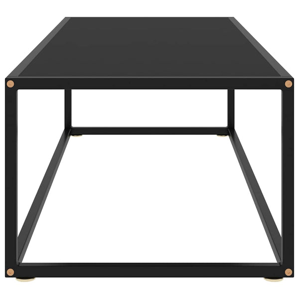 vidaXL Coffee Table Black with Black Glass 120x50x35 cm