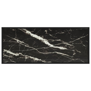 vidaXL Coffee Table Black with Black Marble-Look Glass 120x50x35
