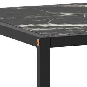 vidaXL Coffee Table Black with Black Marble-Look Glass 120x50x35