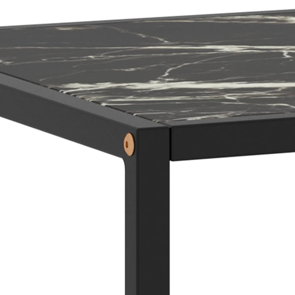 vidaXL Coffee Table Black with Black Marble-Look Glass 120x50x35
