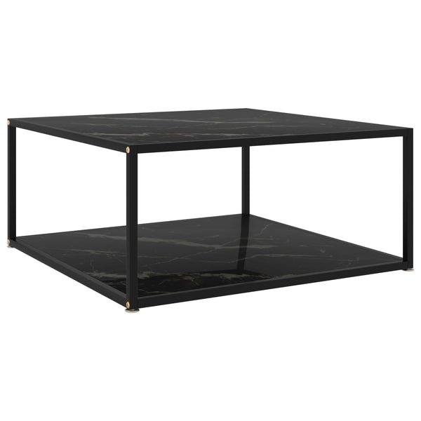 vidaXL Coffee Table Black 80x80x35 cm Tempered Glass