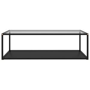 vidaXL Coffee Table Transparent and Black 120x60x35 cm Tempered Glass