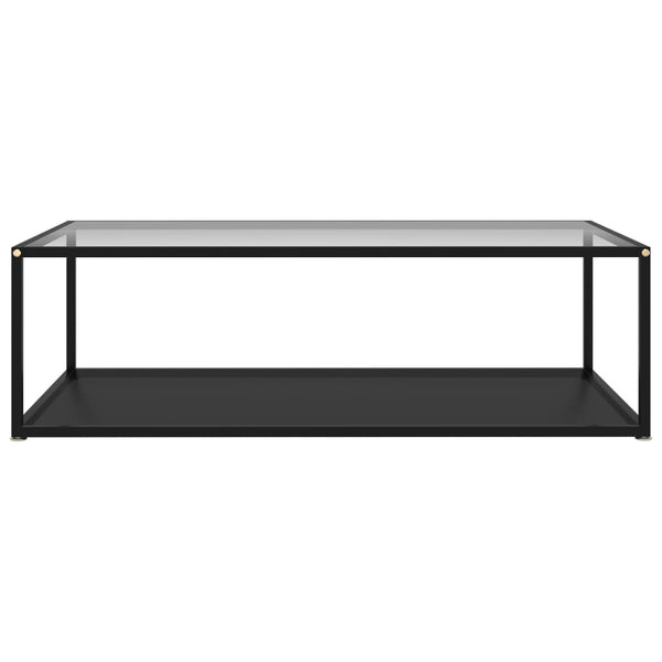 vidaXL Coffee Table Transparent and Black 120x60x35 cm Tempered Glass