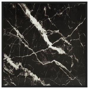vidaXL Coffee Table Black with Black Glass Marble Look 90x90x50 cm