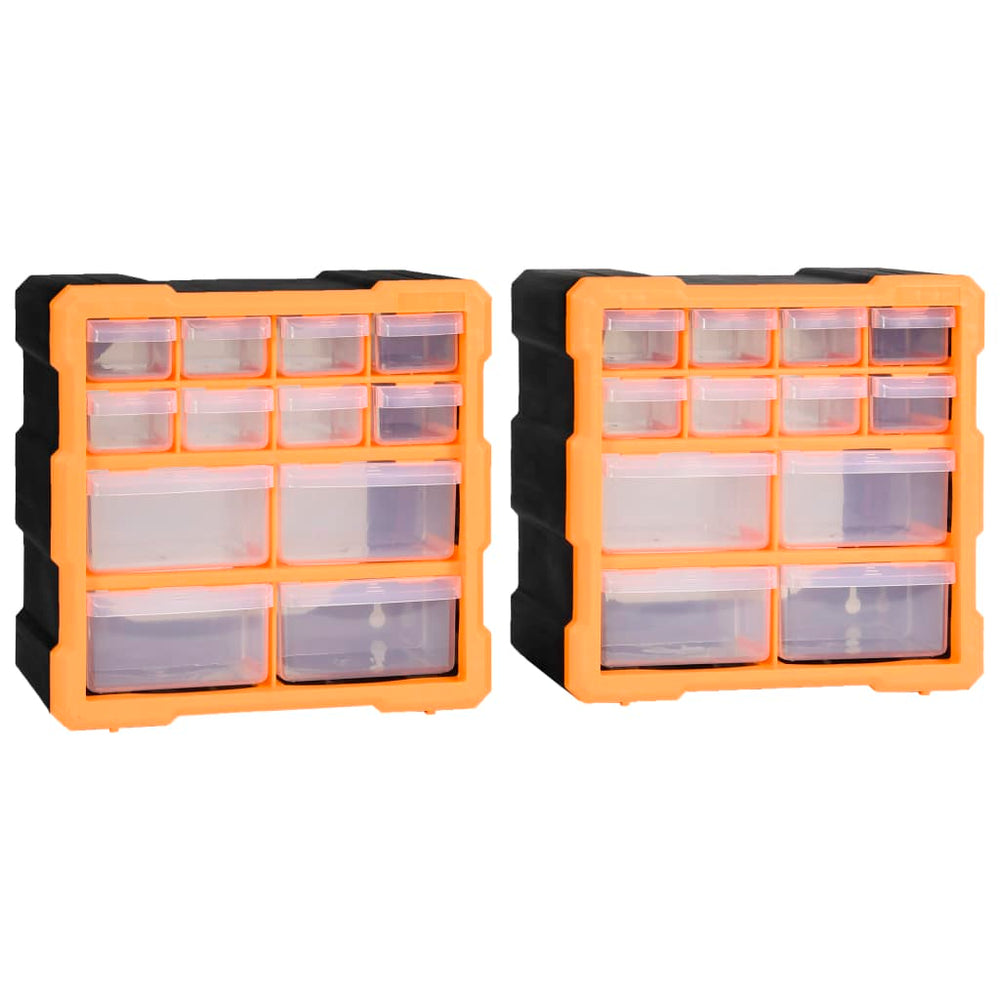 vidaXL Multi-Drawer Organizer 2 pcs 12 Drawers 26.5x16x26 cm