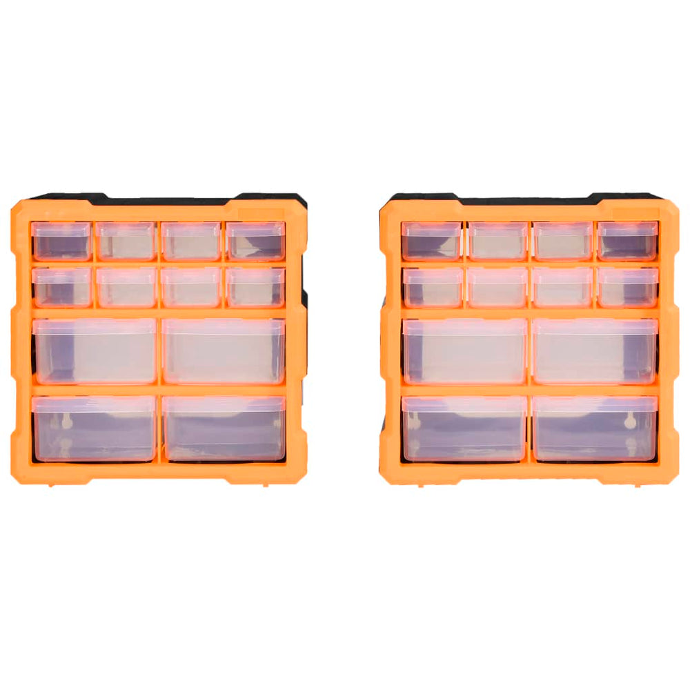 vidaXL Multi-Drawer Organizer 2 pcs 12 Drawers 26.5x16x26 cm