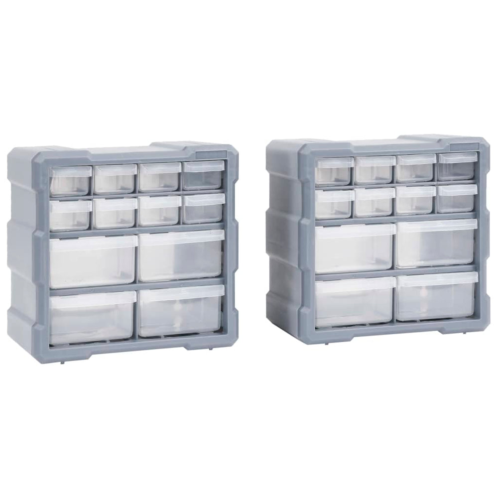 vidaXL Multi-Drawer Organizer 2 pcs 12 Drawers 26.5x16x26 cm