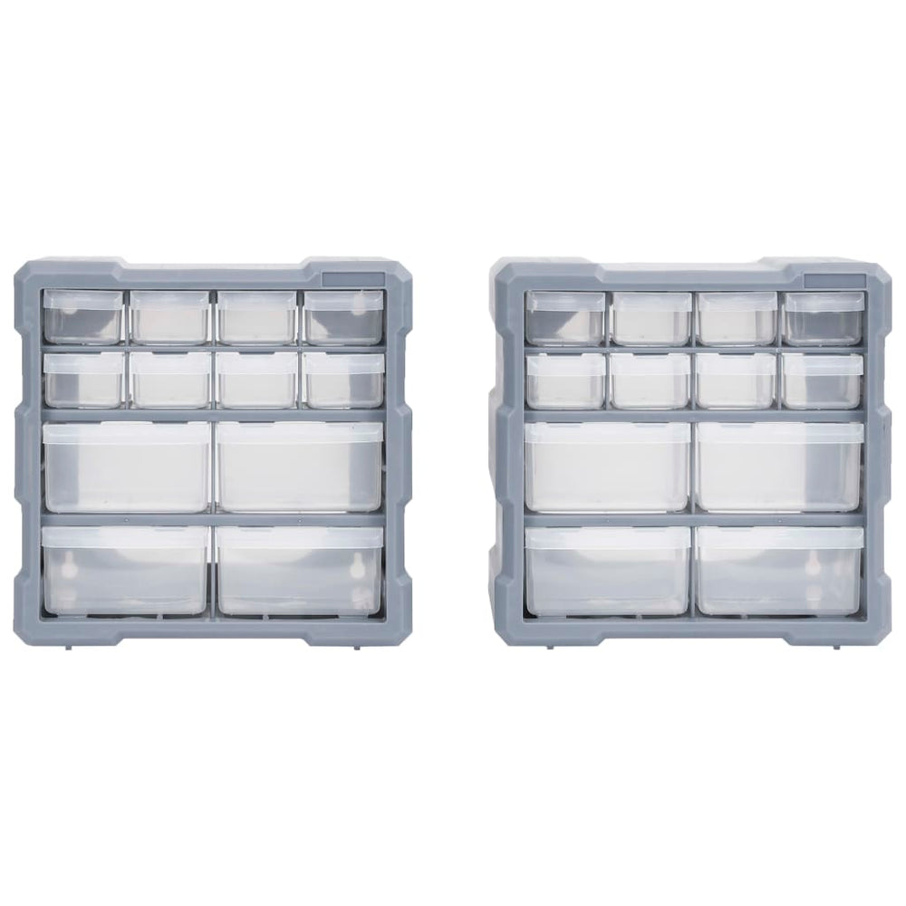 vidaXL Multi-Drawer Organizer 2 pcs 12 Drawers 26.5x16x26 cm