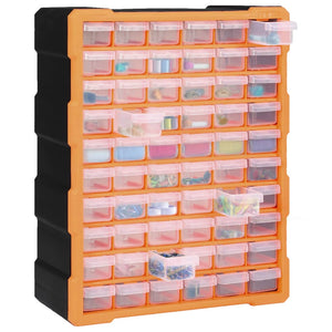 vidaXL Multi-Drawer Organizer with 60 Drawers 38x16x47.5 cm