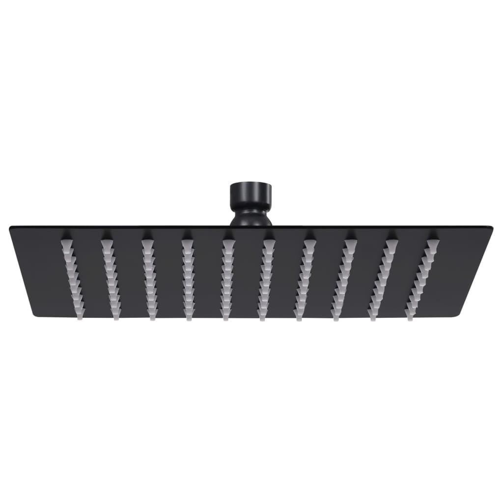 vidaXL Stainless Steel Rain Shower Head 20x20 cm Square Black