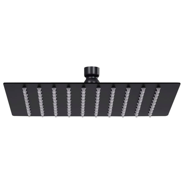 vidaXL Stainless Steel Rain Shower Head 20x20 cm Square Black