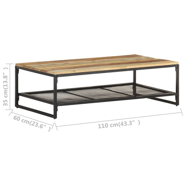 vidaXL Coffee Table 110x60x35 cm Recycled Solid Wood