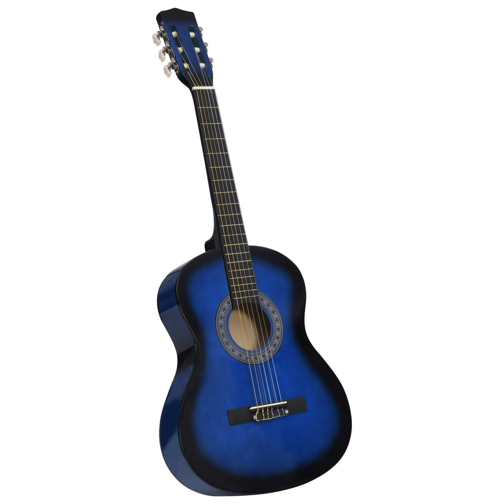vidaXL Beginner Classical Guitar with Bag Blue 3/4 36"