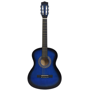 vidaXL Beginner Classical Guitar with Bag Blue 3/4 36"