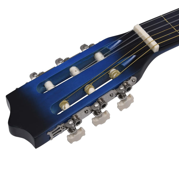 vidaXL Beginner Classical Guitar with Bag Blue 3/4 36"