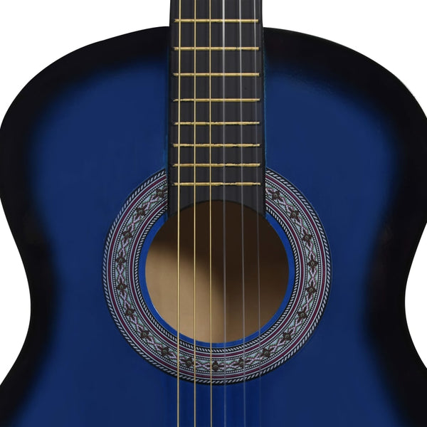 vidaXL Beginner Classical Guitar with Bag Blue 3/4 36"
