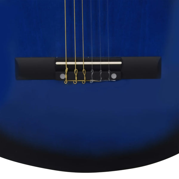 vidaXL Beginner Classical Guitar with Bag Blue 3/4 36"