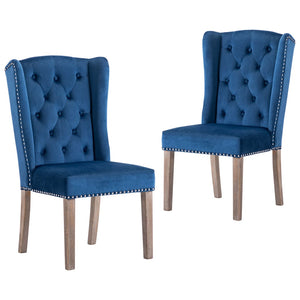 vidaXL Dining Chairs 2 pcs Blue Velvet