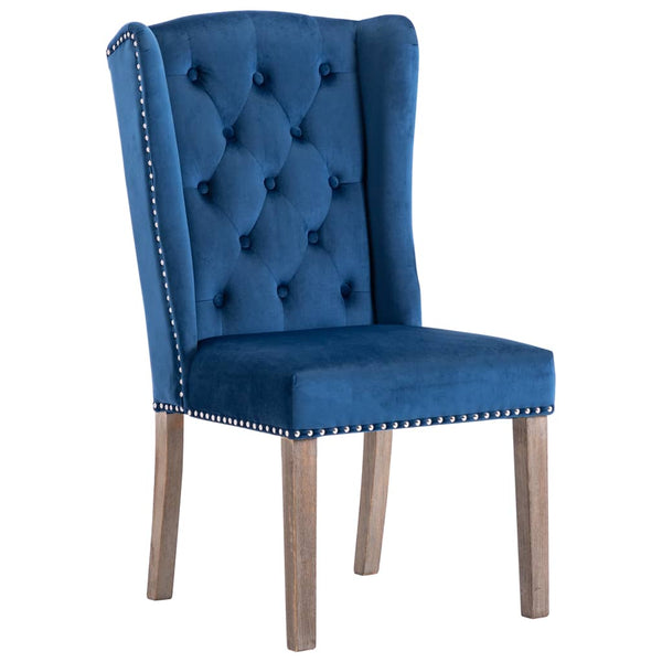 vidaXL Dining Chairs 2 pcs Blue Velvet