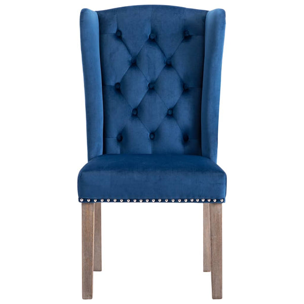 vidaXL Dining Chairs 2 pcs Blue Velvet