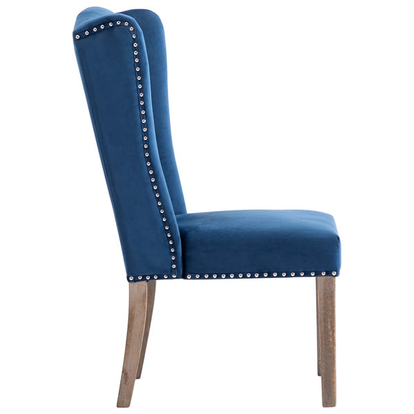vidaXL Dining Chairs 2 pcs Blue Velvet