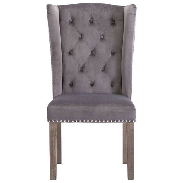 vidaXL Dining Chairs 2 pcs Grey Velvet