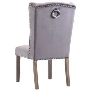 vidaXL Dining Chairs 2 pcs Grey Velvet