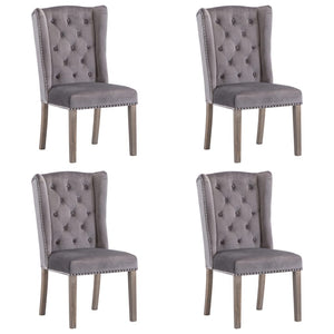 vidaXL Dining Chairs 4 pcs. Grey Velvet