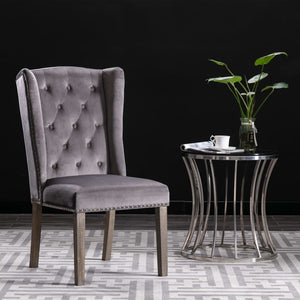 vidaXL Dining Chairs 4 pcs. Grey Velvet