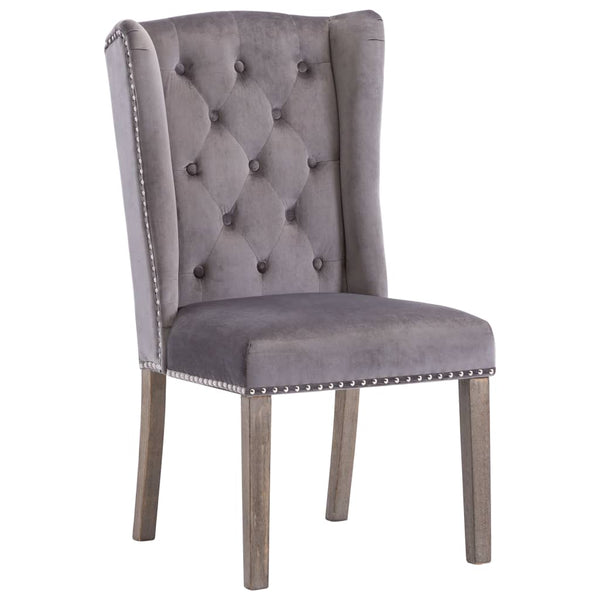 vidaXL Dining Chairs 4 pcs. Grey Velvet